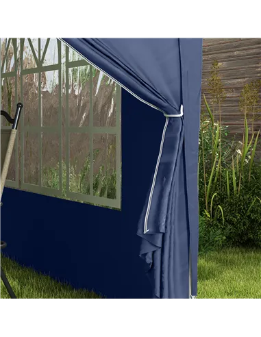 Outsunny 3 x 3(m) Pop Up Gazebo, Water and UV Resistant Party Tent Camping Canopy Marquee with Carry Bag, Blue