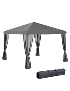 Outsunny 3 x 3 m Pop Up Gazebo, 420D Garden Tent Canopy with Removable Mesh Sidewall Netting, Carry Bag for Garden Patio Outdoor