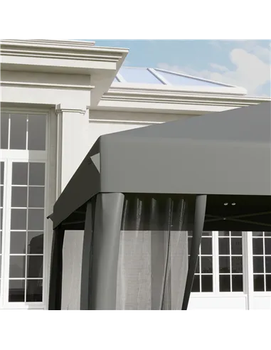 Outsunny 3 x 3 m Pop Up Gazebo, 420D Garden Tent Canopy with Removable Mesh Sidewall Netting, Carry Bag for Garden Patio Outdoor