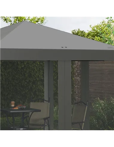 Outsunny 3 x 3 m Pop Up Gazebo, 420D Garden Tent Canopy with Removable Mesh Sidewall Netting, Carry Bag for Garden Patio Outdoor