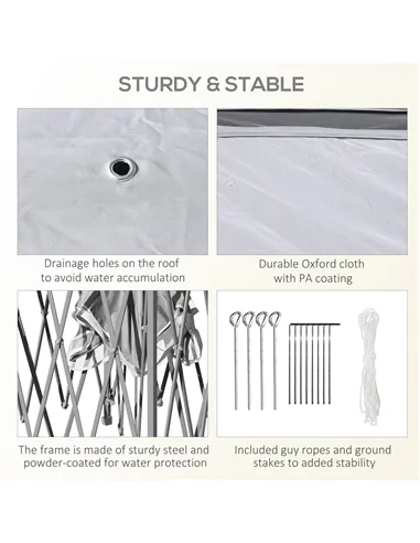 Outsunny 3.3 x 3.3m Pop Up Gazebo, Double Roof Foldable Canopy Tent with Zipped Mesh Sidewalls, Height Adjustable and Carrying B