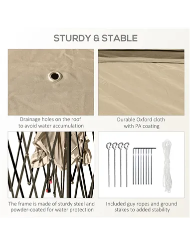 Outsunny 3.3 x 3.3m Pop Up Gazebo, Double Roof Foldable Canopy Tent with Zipped Mesh Sidewalls, Height Adjustable and Carrying B