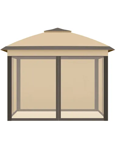 Outsunny 3.3 x 3.3m Pop Up Gazebo, Double Roof Foldable Canopy Tent with Zipped Mesh Sidewalls, Height Adjustable and Carrying B