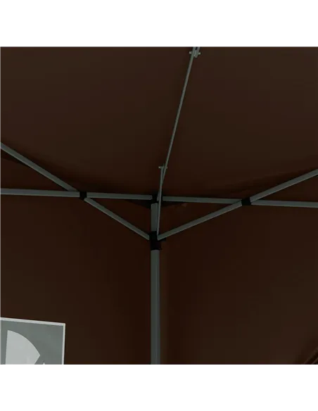 Outsunny 3 x 3 m Pop Up Gazebo, Wedding Party Canopy Tent Marquee with Carry Bag and Windows, Coffee