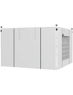Outsunny Gazebo Side Panels, 2 Pack Sides Replacement, for 3x3(m) or 3x6m Pop Up Gazebo, with Windows and Doors, White