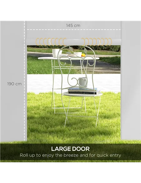 Outsunny Gazebo Side Panels, 2 Pack Sides Replacement, for 3x3(m) or 3x6m Pop Up Gazebo, with Windows and Doors, White