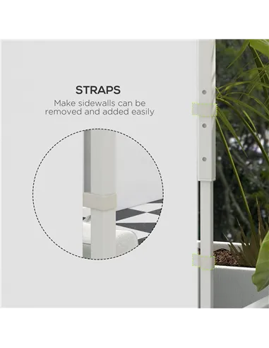 Outsunny Gazebo Side Panels, 2 Pack Sides Replacement, for 3x3(m) or 3x6m Pop Up Gazebo, with Windows and Doors, White