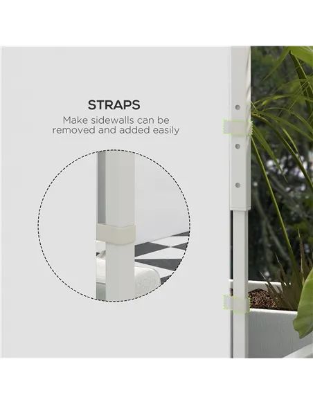 Outsunny Gazebo Side Panels, 2 Pack Sides Replacement, for 3x3(m) or 3x6m Pop Up Gazebo, with Windows and Doors, White