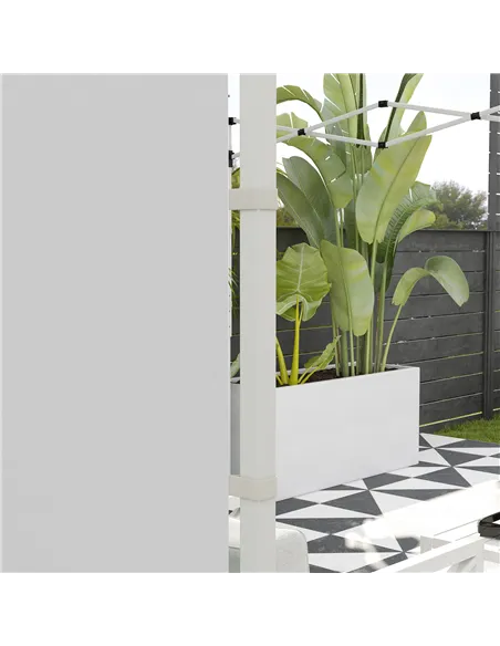 Outsunny Gazebo Side Panels, 2 Pack Sides Replacement, for 3x3(m) or 3x6m Pop Up Gazebo, with Windows and Doors, White