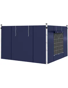Outsunny Set of Two 195 x 295cm Replacement Gazebo Side Walls - Blue