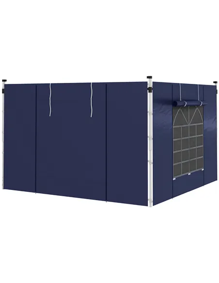Outsunny Set of Two 195 x 295cm Replacement Gazebo Side Walls - Blue