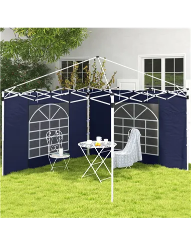 Outsunny Set of Two 195 x 295cm Replacement Gazebo Side Walls - Blue