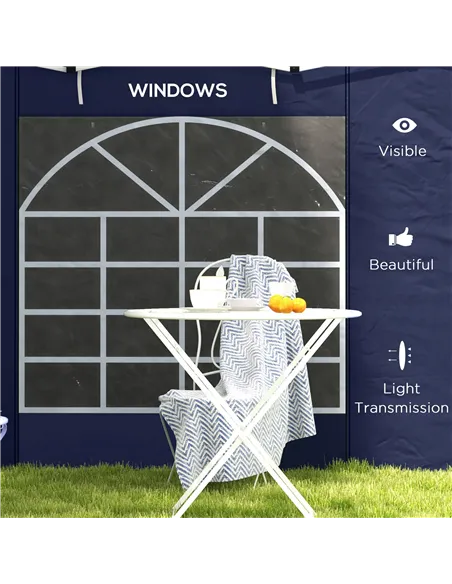 Outsunny Set of Two 195 x 295cm Replacement Gazebo Side Walls - Blue