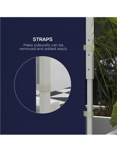 Outsunny Set of Two 195 x 295cm Replacement Gazebo Side Walls - Blue