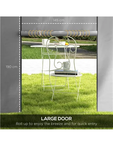 Outsunny Gazebo Side Panels, 2 Pack Sides Replacement, for 3x3(m) or 3x6m Pop Up Gazebo, with Windows and Doors, Light Grey