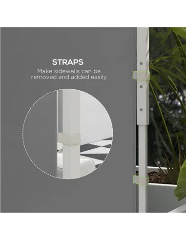 Outsunny Gazebo Side Panels, 2 Pack Sides Replacement, for 3x3(m) or 3x6m Pop Up Gazebo, with Windows and Doors, Light Grey