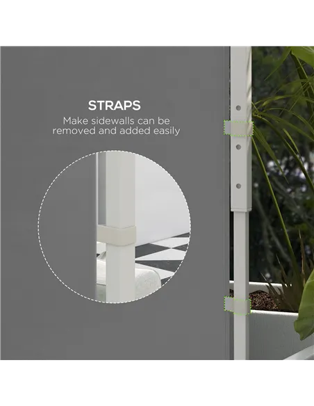 Outsunny Gazebo Side Panels, 2 Pack Sides Replacement, for 3x3(m) or 3x6m Pop Up Gazebo, with Windows and Doors, Light Grey