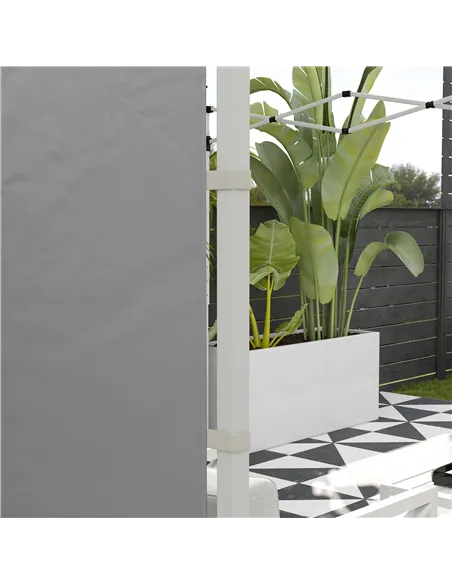 Outsunny Gazebo Side Panels, 2 Pack Sides Replacement, for 3x3(m) or 3x6m Pop Up Gazebo, with Windows and Doors, Light Grey