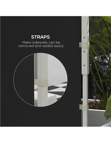 Outsunny Gazebo Side Panels, 2 Pack Sides Replacement, for 3x3(m) or 3x6m Pop Up Gazebo, with Windows and Doors, Black