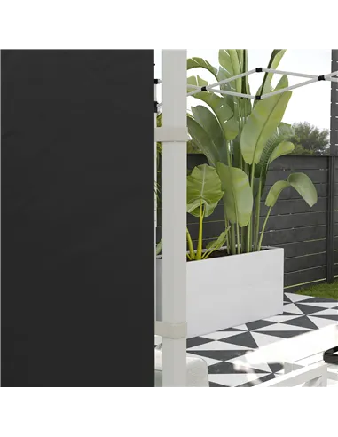 Outsunny Gazebo Side Panels, 2 Pack Sides Replacement, for 3x3(m) or 3x6m Pop Up Gazebo, with Windows and Doors, Black