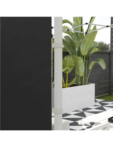 Outsunny Gazebo Side Panels, 2 Pack Sides Replacement, for 3x3(m) or 3x6m Pop Up Gazebo, with Windows and Doors, Black