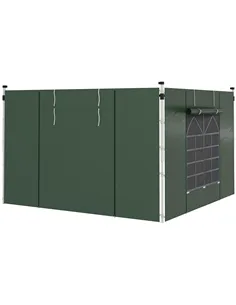 Outsunny Gazebo Side Panels, 2 Pack Sides Replacement, for 3x3(m) or 3x6m Pop Up Gazebo, with Windows and Doors, Green