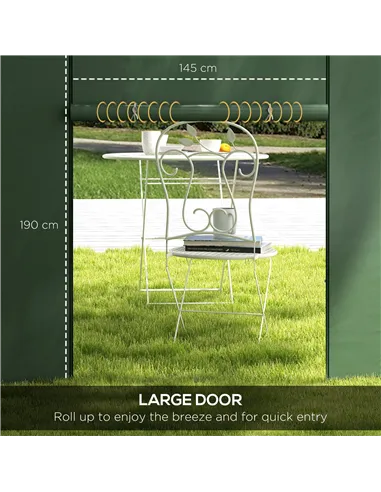 Outsunny Gazebo Side Panels, 2 Pack Sides Replacement, for 3x3(m) or 3x6m Pop Up Gazebo, with Windows and Doors, Green