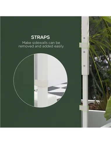 Outsunny Gazebo Side Panels, 2 Pack Sides Replacement, for 3x3(m) or 3x6m Pop Up Gazebo, with Windows and Doors, Green