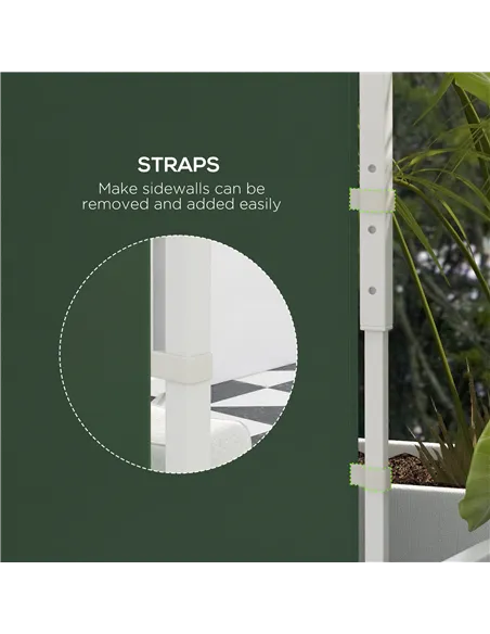 Outsunny Gazebo Side Panels, 2 Pack Sides Replacement, for 3x3(m) or 3x6m Pop Up Gazebo, with Windows and Doors, Green