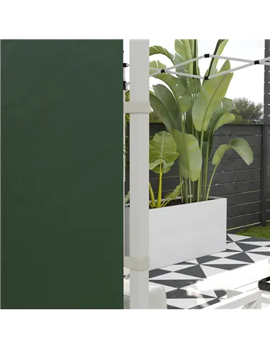 Outsunny Gazebo Side Panels, 2 Pack Sides Replacement, for 3x3(m) or 3x6m Pop Up Gazebo, with Windows and Doors, Green