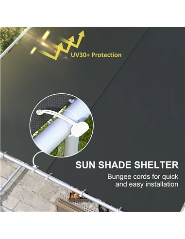 Outsunny 3 x 3(m) Mobile Pergola Kit, Portable Garden Gazebo with Wheels, Sandbags, Steel Frame, UV-Resistant