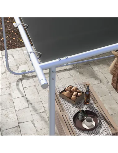 Outsunny 3 x 3(m) Mobile Pergola Kit, Portable Garden Gazebo with Wheels, Sandbags, Steel Frame, UV-Resistant