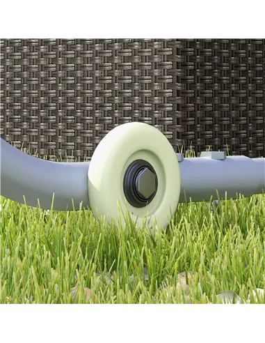 Outsunny 3 x 3(m) Mobile Pergola Kit, Portable Garden Gazebo with Wheels, Sandbags, Steel Frame, UV-Resistant