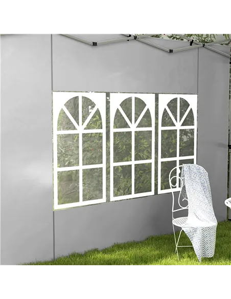 Outsunny Gazebo Side Panels, Sides Replacement with Window for 3x3(m) or 3x4m Pop Up Gazebo, 2 Pack, Grey