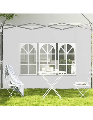 Outsunny Gazebo Side Panels, Sides Replacement with Window for 3x3(m) or 3x4m Pop Up Gazebo, 2 Pack, White