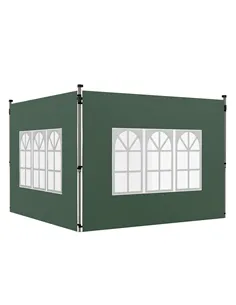 Outsunny Gazebo Side Panels, Sides Replacement with Window for 3x3(m) or 3x4m Pop Up Gazebo, 2 Pack, Green