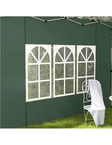 Outsunny Gazebo Side Panels, Sides Replacement with Window for 3x3(m) or 3x4m Pop Up Gazebo, 2 Pack, Green