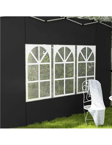 Outsunny Gazebo Side Panels, Sides Replacement with Window for 3x3(m) or 3x4m Pop Up Gazebo, 2 Pack, Black