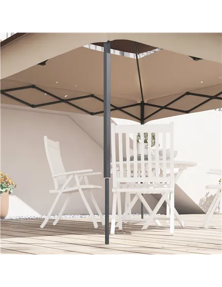 Outsunny Pop up Gazebo Cover, 2-Tier Gazebo Roof Replacement for 3.25m x 3.25m Frame, 30+ UV Protection, Beige