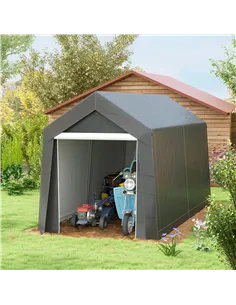 Outsunny 3.6 x 2.1m Portable Outdoor Shed, with Window - Dark Grey 2
