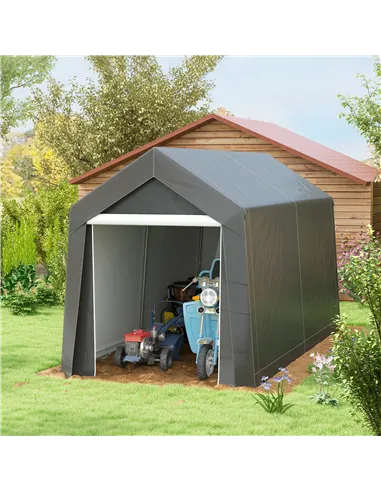 Outsunny 3.6 x 2.1m Portable Outdoor Shed, with Window - Dark Grey