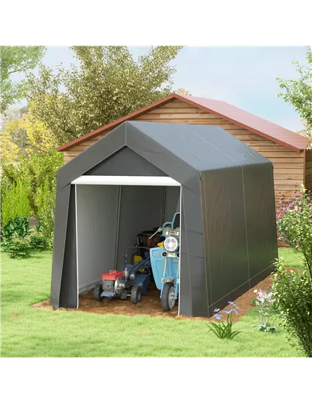 Outsunny 3.6 x 2.1m Portable Outdoor Shed, with Window - Dark Grey