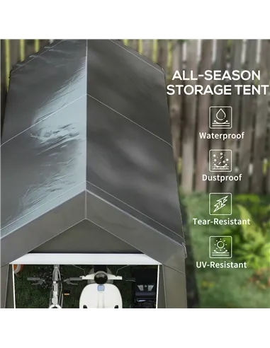 Outsunny 3.6 x 2.1m Portable Outdoor Shed, with Window - Dark Grey