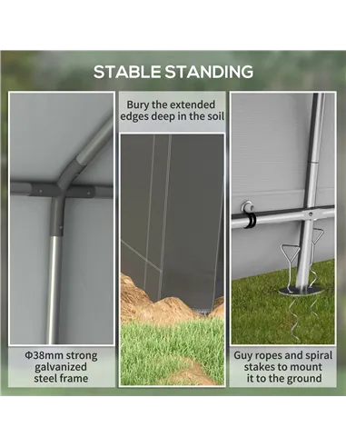 Outsunny 3.6 x 2.1m Portable Outdoor Shed, with Window - Dark Grey