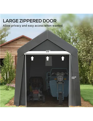 Outsunny 3.6 x 2.1m Portable Outdoor Shed, with Window - Dark Grey
