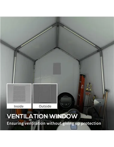 Outsunny 3.6 x 2.1m Portable Outdoor Shed, with Window - Dark Grey