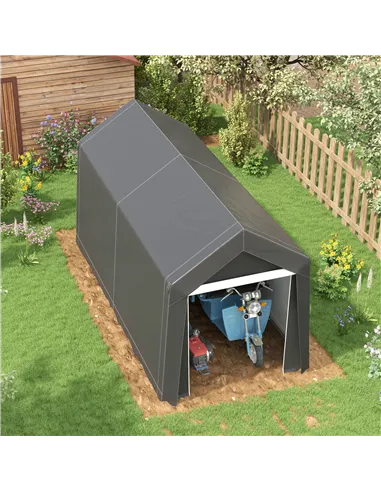 Outsunny 3.6 x 2.1m Portable Outdoor Shed, with Window - Dark Grey