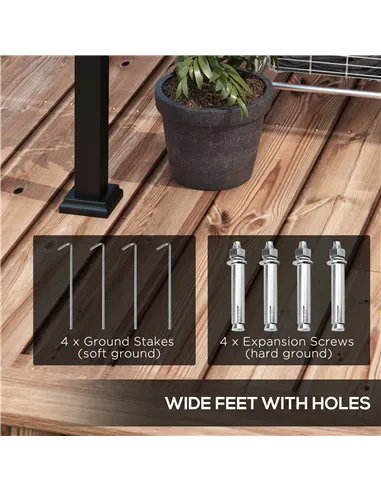 Outsunny 2 x 3(m) Lean To Steel Pergola, with Moving Fabric Canopy - Dark Grey