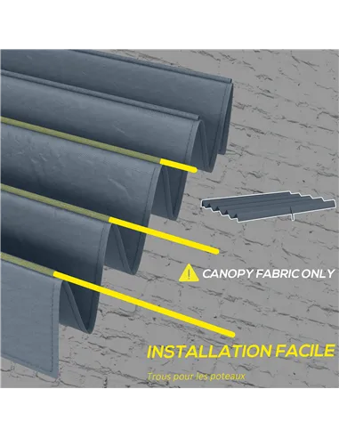 Outsunny Pergola Roof, Retractable Sun Shade Cover for 2.85 x 2m Pergola, UV30+ Protected, Dark Grey