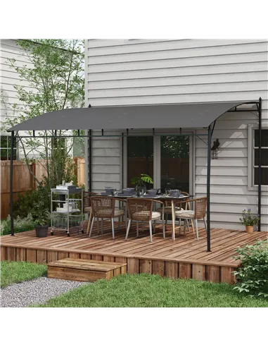 Outsunny 3 x 4m Metal Frame Pergola - Grey